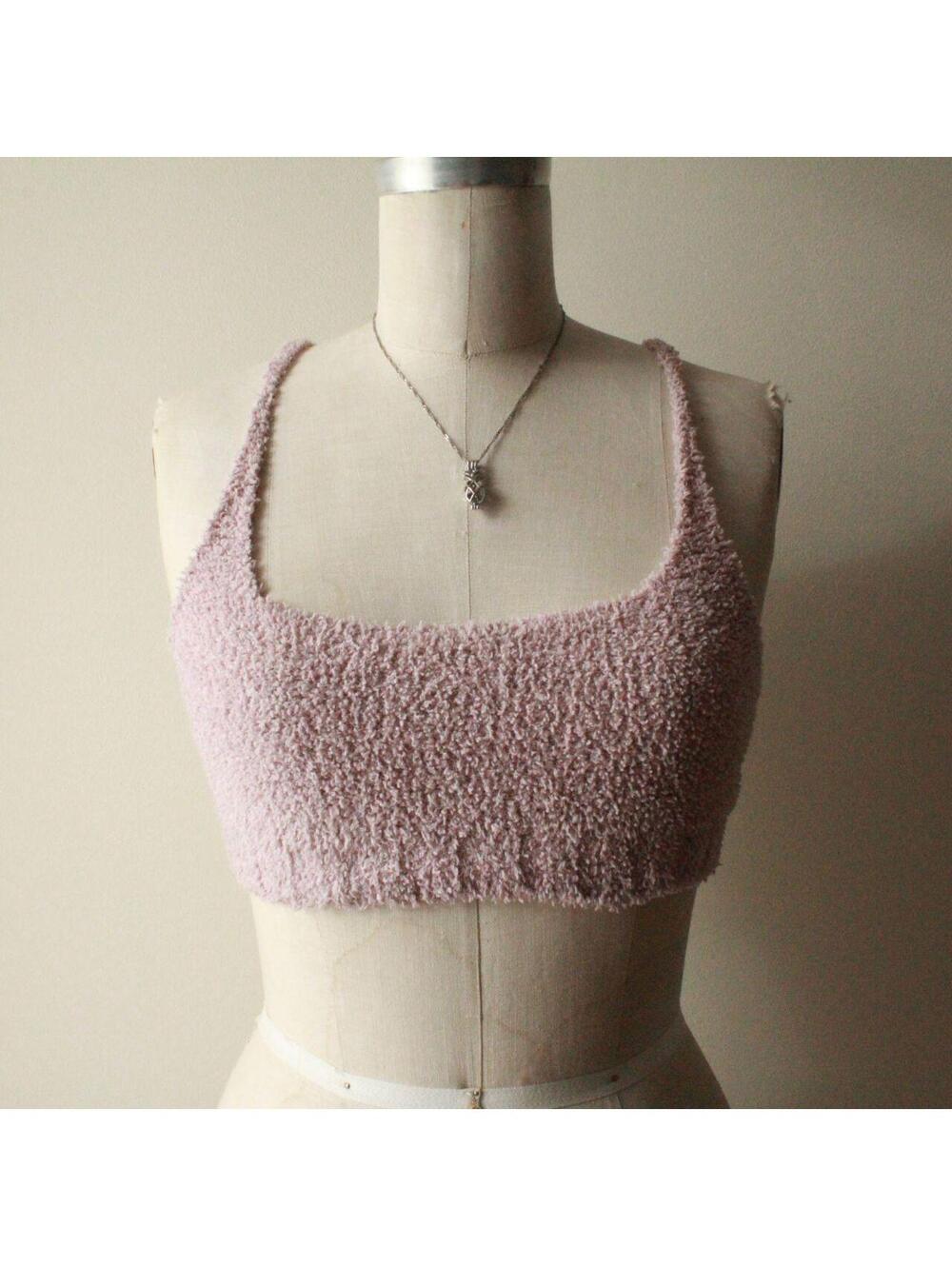 Urban Outfitters Out From Under Pink Fuzzy Knit Bralette, Size Small, Soft and L